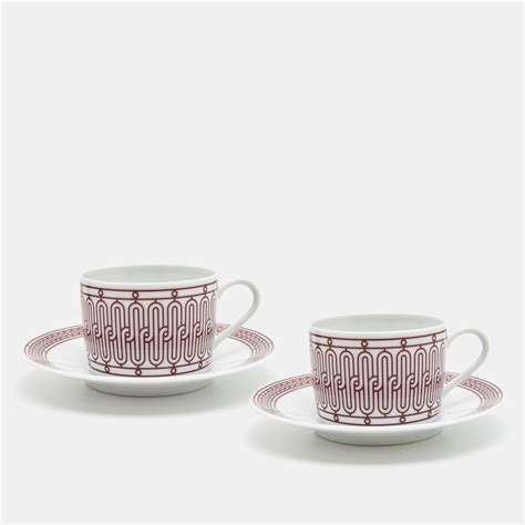 hermes cups and saucers|Hermes h deco tea cup.